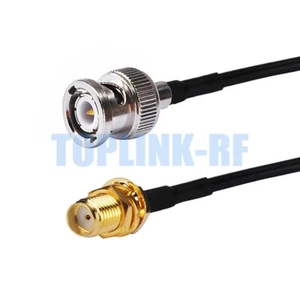 SMA Female Bulkhead to BNC Male Connector RF Extension Pigtail Coax Cable RG174 - Zdjęcie 1 z 4