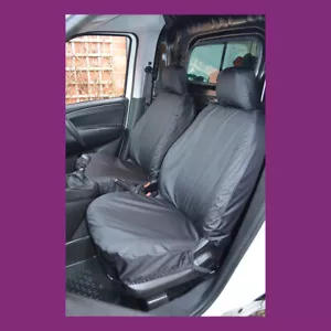 Furgoneta Fiat Doblo 2010+ par delantero impermeable a medida cubiertas de asiento negras UKMade - Imagen 1 de 2