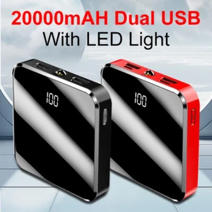 2 USB Power Bank Pack Charger External Battery for Mobile phone iphone 20000mAH - Picture 1 of 12