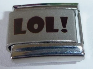 LOL Italian Charm 9mm fits Classic Bracelets Text Speak Facebook Laugh out Loud - Picture 1 of 10