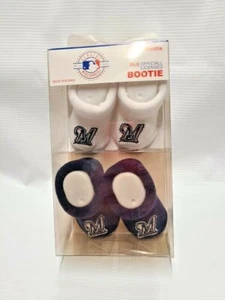 Botines de bebé Milwaukee Brewers 3-6 meses 2 pares MLB con licencia oficial NUEVO - Imagen 1 de 4