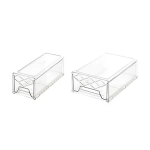 Fridge Drawers Bins Pull Out Multi-use Fridge Organization Clear Eggs Holder - Picture 1 of 8