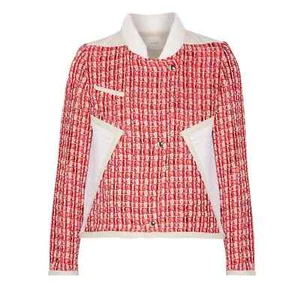 IRO Aubrey Tweed Biker Jacket Size F 38 UK 10 US 6 SEEN ON ALL CELEBRITIES - Picture 1 of 12