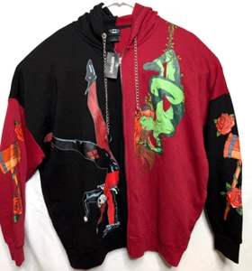 DC Comics Batman Harley Quinn & Poison Ivy Split Girls Hoodie Plus Size 3 - Picture 1 of 8
