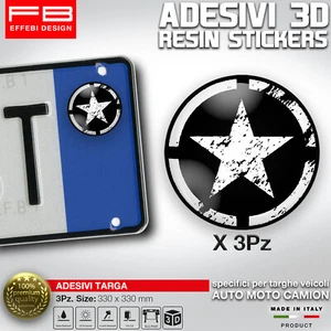 Adesivi Stickers bollini targa/plate Stella SoftAir Militare BLACK Wrangler - Picture 1 of 1