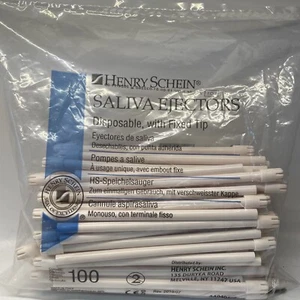 Eyectores de saliva desechables Henry Schein con puntas fijas 100 CANTIDADES - Imagen 1 de 4