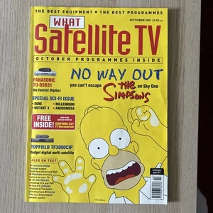 What Satellite TV Magazin Oktober 2001 Simpsons gelbes Cover selten hervorragender Zustand - Bild 1 von 6