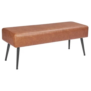 Uimoso PU Leather Bedroom Bench with Metal Legs Shoe Bench for Entryway Brown - Picture 1 of 12