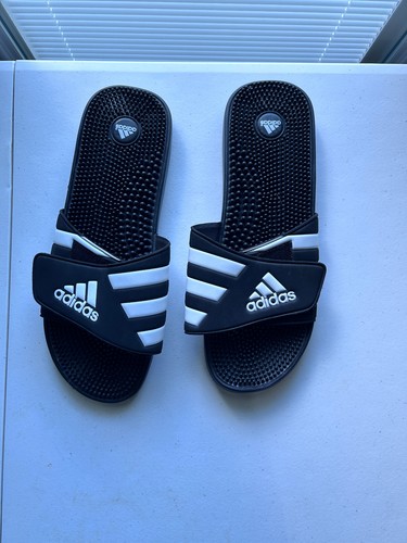 Sandali sportivi Adidas classici neri bianchi slide calcio uomo taglia 17