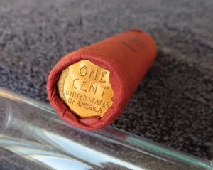 1955-D *Original Bank Wrap*   Uncirculated Lincoln Cent Roll - OBW  Pennies - Picture 1 of 8