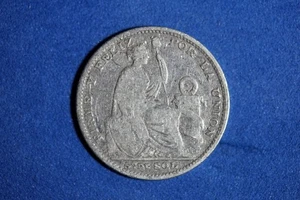 1899 Peru 1/5 Sol Silver Coin #M24014 - Picture 1 of 2
