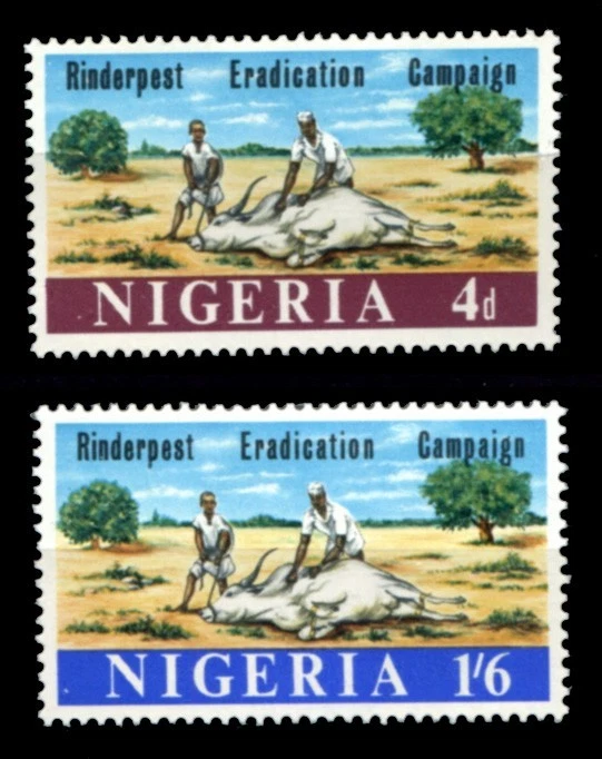 Nigeria 1967 • Sc# 214-215 Gb# 205-206 • rinderpest eradication • MNH OG VF - Image 1 of 1