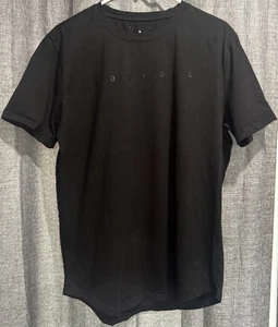YoungLA Cotton/Spandex T Shirt Womens Sz XL Workout Gym Casual Black on Black - Picture 1 of 4