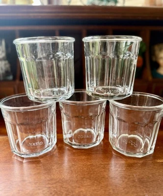 5 Arcoroc Luminarc 500 France 10 Panel Working Glass Clear Tumblers 500mL 3.75"