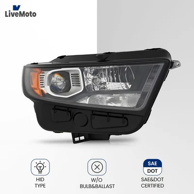 HID/Xenon Headlight For 2015-2018 Ford Edge Black w/o Bulb Passenger Right Side Foto 1 de 4