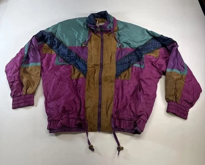 Chaqueta Cortavientos Vintage Active Stuff Talla S Bloque de Color Nylon Retro Años 80 90 De Colección Foto 1 de 4