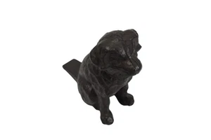 Cast Iron Dog Door Stop Doorstop Wedge Figurine Rustic Sitting Puppy Heavy Decor - Picture 1 of 6