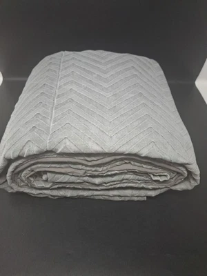 Funda nórdica Pottery Barn Teen gris con patrón de textura en zig zag de algodón F/Queen Foto 1 de 4