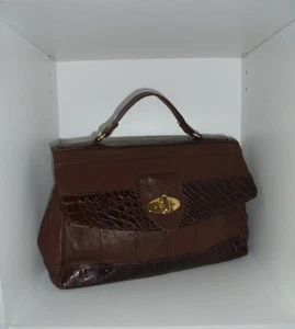 Tasche Handtasche ❤ Damen Luxus Kroko Optik Handtasche Retro Rockabilly Italy - Bild 1 von 7