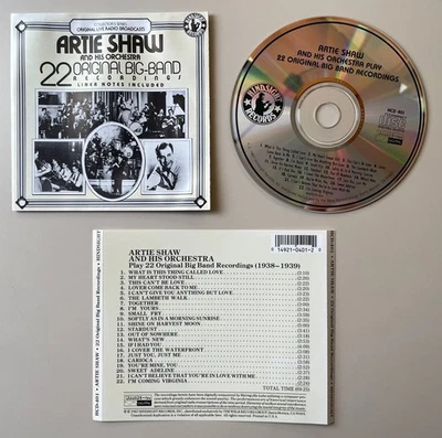 Artie Shaw: "22 Original Band Recordings" CD (N0 JEWEL CASE—NO USPS TRACKING Foto 1 de 4