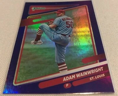 2021 Panini Donruss Baseball Adam Wainwright St. Louis Cardinals Holo Purple 137 - Image 1 of 2