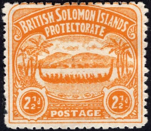 BRITISH SOLOMON ISLANDS-1907 2½d Orange-Yellow Sg 4 MOUNTED MINT hinge remainder - Picture 1 of 2