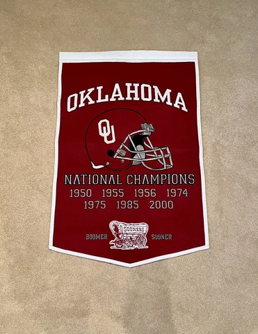 NEW Oklahoma Sooners Dynasty National Champions Wool Banner Cover