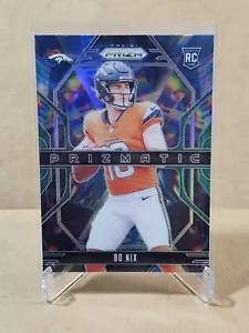 2024 Panini Prizm - Bo Nix #11 Prizmatic Green Holo Rookie RC Denver Broncos - Picture 1 of 2