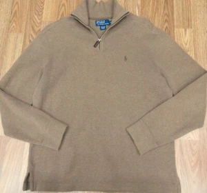 SUÉTER POLO RALPH LAUREN REGULAR FIT 100% ALGODÓN DK CAQUI Y MARRÓN MEDIANO, M - Imagen 1 de 5