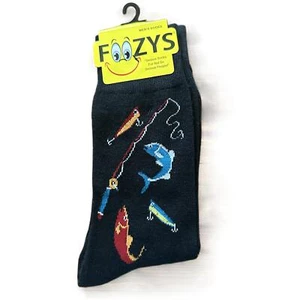 NUEVO CON ETIQUETAS Foozys Multicolor Longitud Crew Novedad Pesca Temática Calcetines Para Hombre Talla Única - Imagen 1 de 4