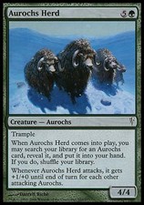 1x FOIL Aurochs Herd Coldsnap MtG Magic Green Common 1 x1 Card Cards