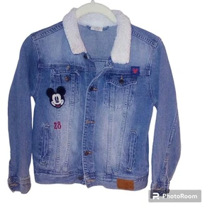 Disney Authentic Mickey Mouse Jacket  With Fleece Collar Children's Size 7/8 - Picture 1 of 10