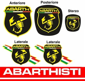 ABARTH KIT copriloghi adesivi stickers Punto Evo supersport NERO-GIALLO - Foto 1 di 1