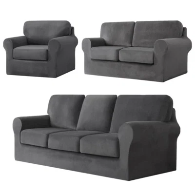 Fundas de sofá elásticas de terciopelo para sillón sofá sofá funda 1/2/3/4 plazas Foto 1 de 4