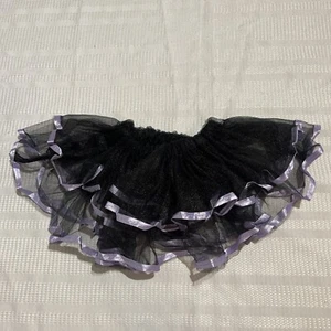 Unbranded EUC Kids Girls Black & Purple Puffy Tutu Size 16x7” Elastic Waist D6 - Picture 1 of 4