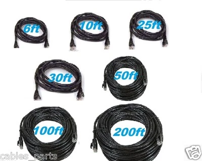 Cat 6 CAT6 Patch Cord Cable 500mhz Ethernet Internet Network LAN RJ45 UTP BLACK - Image 1 of 4