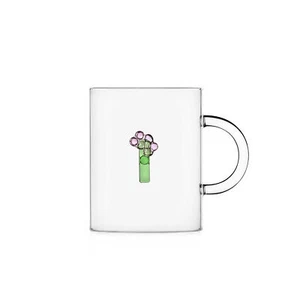Ichendorf Mug in vetro con alfabeto fiorito lettera "I" GreenWood Vetro Verde - Foto 1 di 1