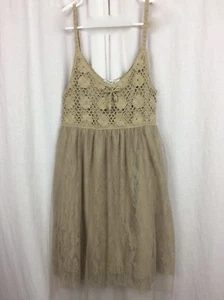 Pinky Kleid beige Häkel Mieder Spitze & Netz Rock Gr. M Junior  - Bild 1 von 7