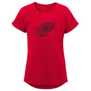 Outerstuff NHL Youth Girls Detroit Red Energized Short Sleeve Dolman Tee - Picture 1 of 5
