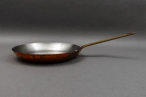 William Sonoma France Copper 10.5" Sauté Frying Pan Skillet Brass Handle - Picture 1 of 7