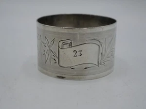 BEAU ROND DE SERVIETTE EN ARGENT MASSIF POINCON MINERVE DECOR OISEAU - Picture 1 of 4