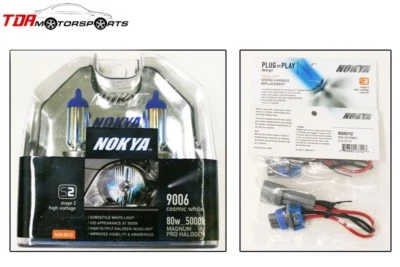 Bombillas halógenas NOKYA + arneses de cables blanco cósmico 9006 HB4 5000K 80W Foto 1 de 4
