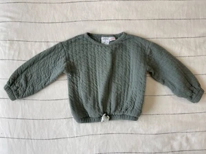 Zara Sage Green Quilted Sweatshirt Size 3-4 - Picture 1 of 5