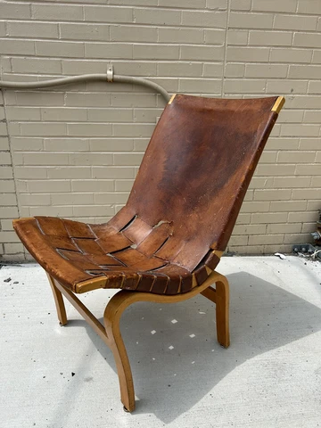 1930s Bruno Mathsson Leather Eva Side Chair Cover
