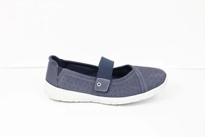 Easy Spirit Sneakers sz 11 Mary Jane Flat Shoes Women Blue Faux Suede comfort - Picture 1 of 9