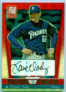2002 Donruss Elite XAVIER NADY Passing the Torch Refractor Autograph /100 PADRES