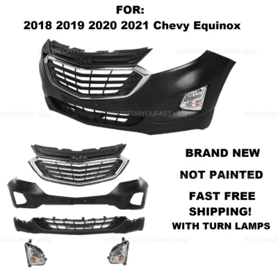 For 2018-2021 Chevrolet Chevy Equinox Front Bumper Upper Lower Grill Fog Lights - Image 1 of 2