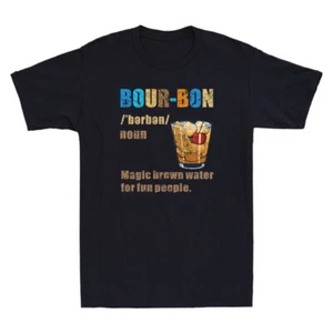 Bourbon Magic Marrón Agua para Diversión Gente Divertida Beber Broma Retro Para Hombre Camiseta - Imagen 1 de 9