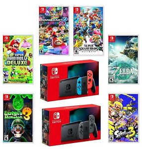 Nintendo Switch New Enhanced Battery Model Bundle with Choice of Game Brand New