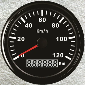 85mm black gps speedometer 0-120km/h odo for car truck motorcycle marine red led - Picture 1 of 6